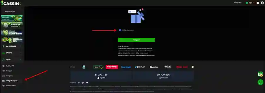 Códigos promocionais